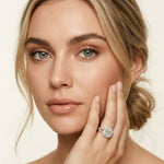 2.40CTW Asscher Cut Halo Split Shank Lab Grown Diamond Engagement Ring For Women White