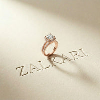 2.40CTW Cushion Halo Double Split Shank Lab Grown Diamond Engagement Ring Rose Gold