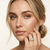 2.40CTW Cushion Halo Double Split Shank Lab Grown Diamond Engagement Ring Rose Gold