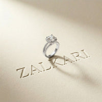 2.40CTW Cushion Halo Double Split Shank Lab Grown Diamond Engagement Ring White