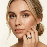 2.40CTW Cushion Halo Double Split Shank Lab Grown Diamond Engagement Ring White