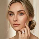 2.45CTW Emerald Halo Open Split Shank Lab Grown Diamond Engagement Ring Rose Gold
