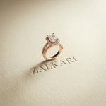 2.45CTW Emerald Halo Open Split Shank Lab Grown Diamond Engagement Ring Rose Gold
