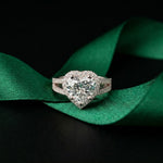 2.45CTW Heart Halo Contemporary Split Shank Lab Grown Diamond Engagement Ring White