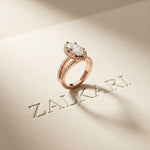 2.45CTW Marquise Halo Double Split Shank Lab Grown Diamond Engagement Ring For Women Rose Gold