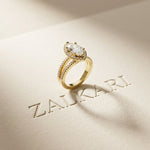 2.45CTW Marquise Halo Double Split Shank Lab Grown Diamond Engagement Ring For Women Gold
