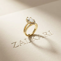 2.45CTW Marquise Halo Double Split Shank Lab Grown Diamond Engagement Ring For Women Gold