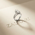 2.45CTW Marquise Halo Double Split Shank Lab Grown Diamond Engagement Ring For Women White 