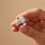 2.45CTW Marquise Halo Double Split Shank Lab Grown Diamond Engagement Ring For Women White 