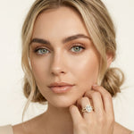 2.45CTW Oval Halo Multi Row Pavé Lab Grown Diamond Engagement Ring For Women Gold