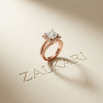 2.45CTW Princess Cut Halo Double Split Shank Lab Grown Diamond Engagement Ring For Women Rose Gold