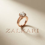 2.45CTW Round Halo Contemporary Split Shank Lab Grown Diamond Engagement Ring Rose Gold