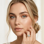 2.45CTW Round Halo Contemporary Split Shank Lab Grown Diamond Engagement Ring Gold