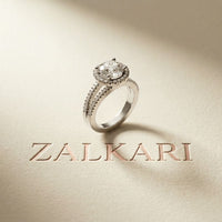 2.45CTW Round Halo Contemporary Split Shank Lab Grown Diamond Engagement Ring White 