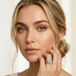 2.45CTW Round Halo Contemporary Split Shank Lab Grown Diamond Engagement Ring White 