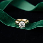 4CTW Round Cut Solitaire Lab Grown Diamond Engagement Ring For Women Gold