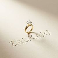 4CTW Round Cut Solitaire Lab Grown Diamond Engagement Ring For Women Gold