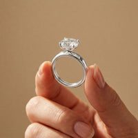 4CTW Round Cut Solitaire Lab Grown Diamond Engagement Ring For Women white 