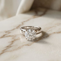 4CTW Round Cut Solitaire Lab Grown Diamond Engagement Ring For Women white 