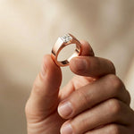 1CT Sovereign Square Lab Grown Diamond Ring For Men Rose Gold