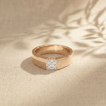 1CT Sovereign Square Lab Grown Diamond Ring For Men Rose Gold