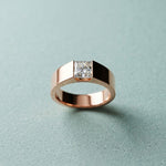 1CT Sovereign Square Lab Grown Diamond Ring For Men Rose Gold