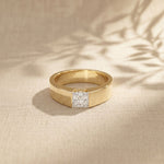 1CT Sovereign Square Lab Grown Diamond Ring For Men Gold