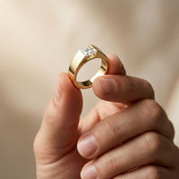 1CT Sovereign Square Lab Grown Diamond Ring For Men Gold