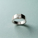 1CT Sovereign Square Lab Grown Diamond Ring For Men White 
