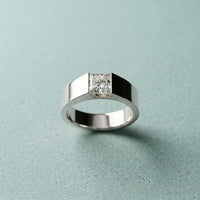 1CT Sovereign Square Lab Grown Diamond Ring For Men White 
