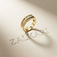 0.50CTW Vow Crest Lab Grown Diamond Gold Ring For Men Gold