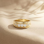 0.50CTW Vow Crest Lab Grown Diamond Gold Ring For Men Gold