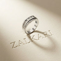0.50CTW Vow Crest Lab Grown Diamond Gold Ring For Men White 