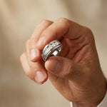 0.50CTW Vow Crest Lab Grown Diamond Gold Ring For Men White 