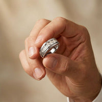 0.50CTW Vow Crest Lab Grown Diamond Gold Ring For Men White 