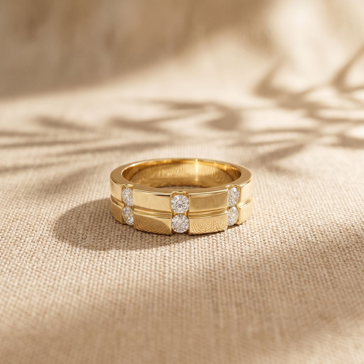 0.70CTW Eternal Bond Lab Grown Diamond Ring For Men Gold