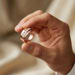 0.90CTW Unity Crest Lab Grown Diamond Ring For Men Rose Gold