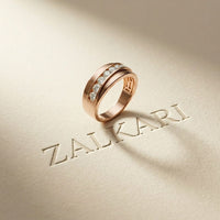 0.90CTW Unity Crest Lab Grown Diamond Ring For Men Rose Gold