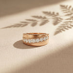 0.90CTW Unity Crest Lab Grown Diamond Ring For Men Rose Gold