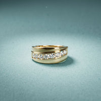 0.90CTW Unity Crest Lab Grown Diamond Ring For Men Gold