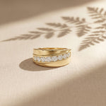 0.90CTW Unity Crest Lab Grown Diamond Ring For Men Gold