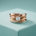 0.50CTW Noble Crest Lab Grown Diamond Ring For Men Rose Gold