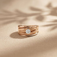 0.50CTW Noble Crest Lab Grown Diamond Ring For Men Rose Gold