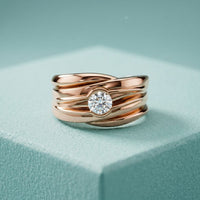 0.50CTW Noble Crest Lab Grown Diamond Ring For Men Rose Gold