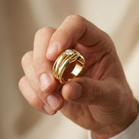 0.50CTW Noble Crest Lab Grown Diamond Ring For Men Gold