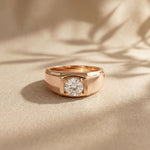 1CTW Monarch Square Lab Grown Diamond Ring For Men Rose Gold