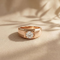 1CTW Monarch Square Lab Grown Diamond Ring For Men Rose Gold