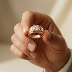 1CTW Monarch Square Lab Grown Diamond Ring For Men Rose Gold