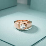 1CTW Monarch Square Lab Grown Diamond Ring For Men Rose Gold