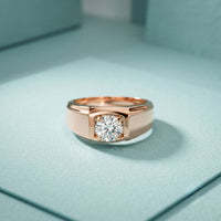 1CTW Monarch Square Lab Grown Diamond Ring For Men Rose Gold
